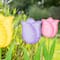 Glitzhome® 24" Easter Metal Tulips Yard Stake Set